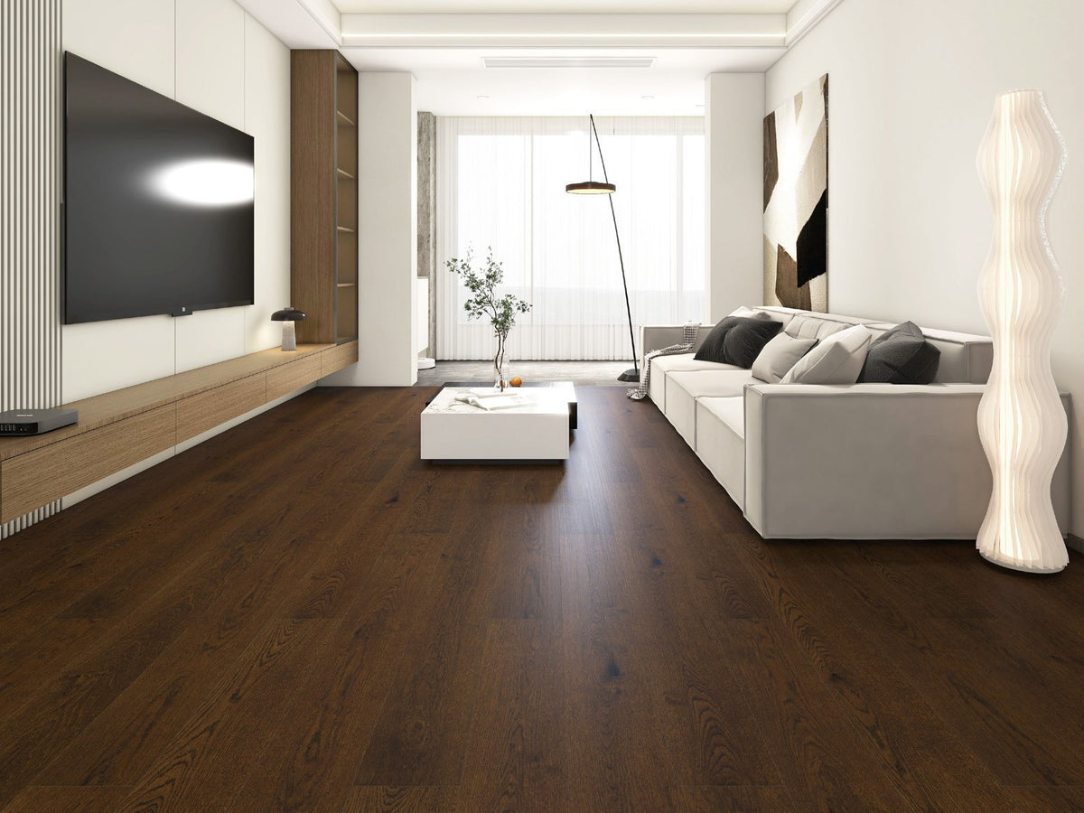 Brown Madder – DYAR Genesis wood-look SPC, room scene