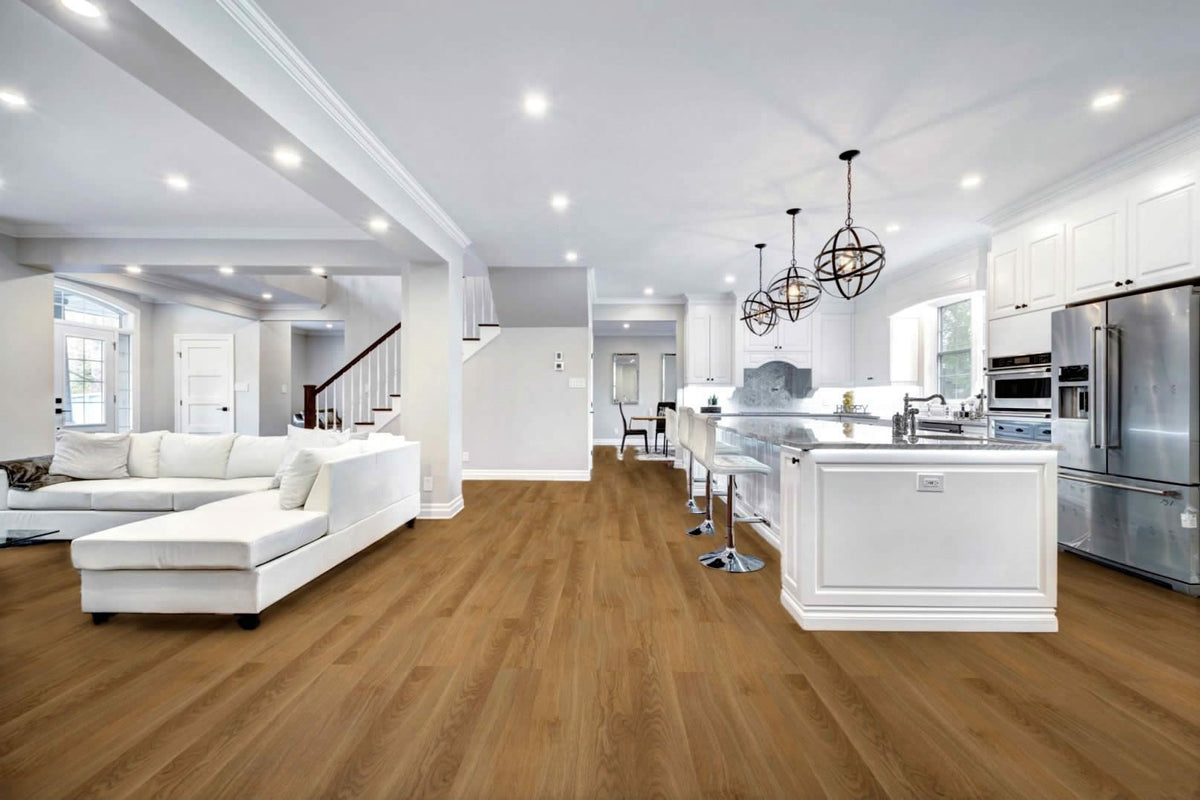 Stanford Oak AR wood-look SPC by Homelike, room scene