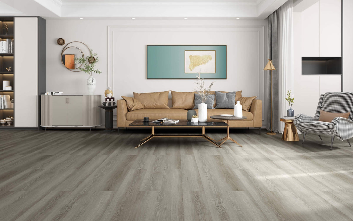 Sterling Oak AR wood-look SPC by Homelike, room scene