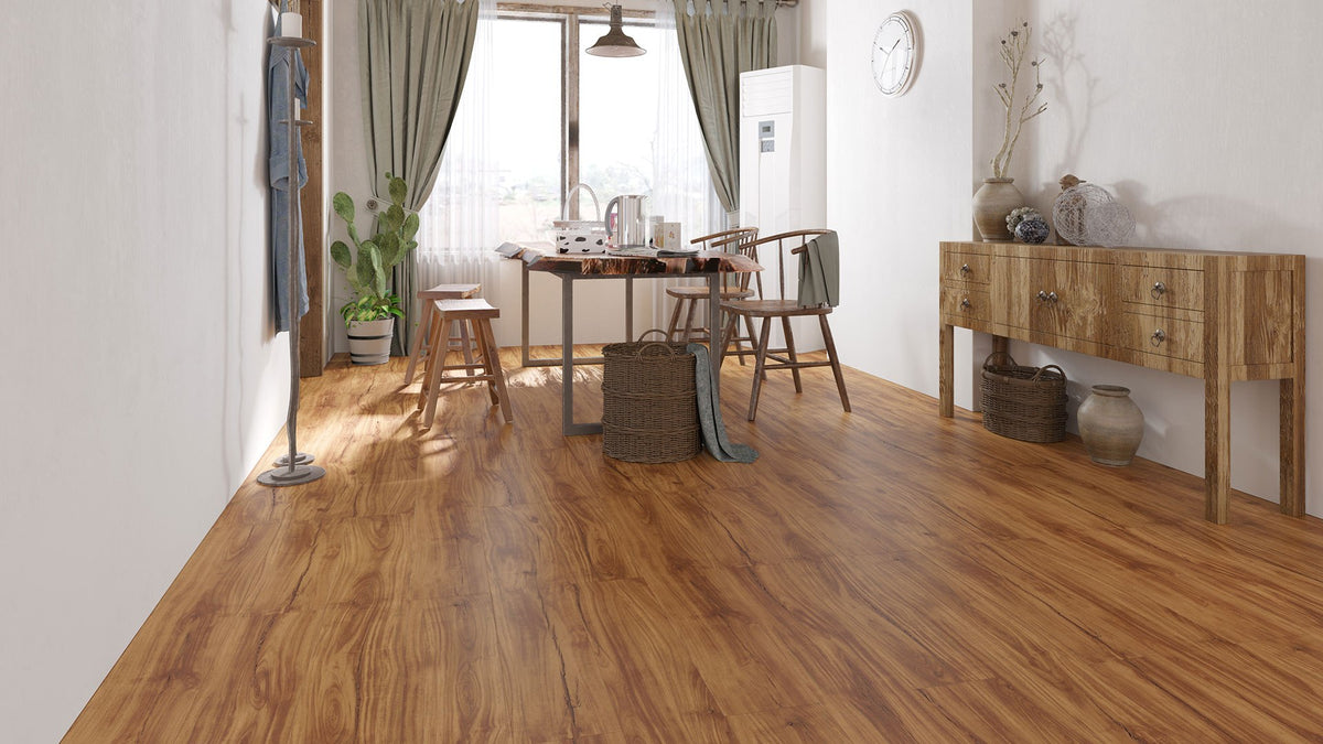Redwood Falls CC wood-look SPC by Homelike, room scene