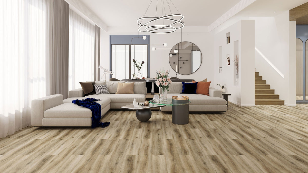 Caspian Pro Max wood-look SPC by Homelike, room scene