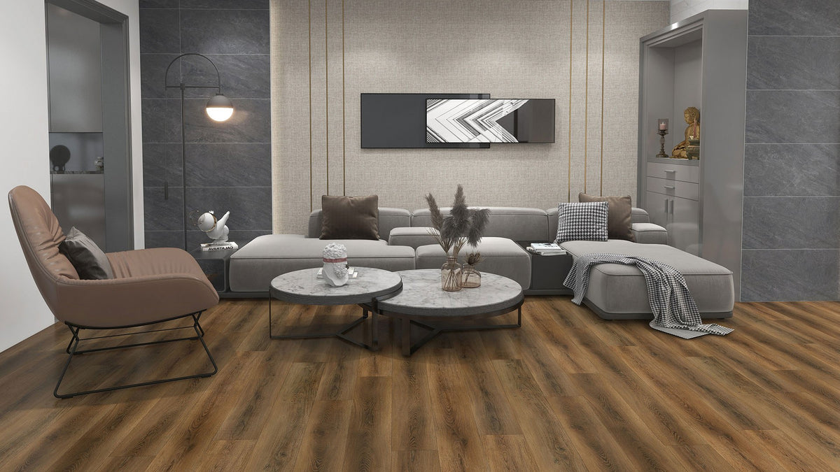 Maroon Lake Pro Wood wood-look SPC by Homelike, room scene