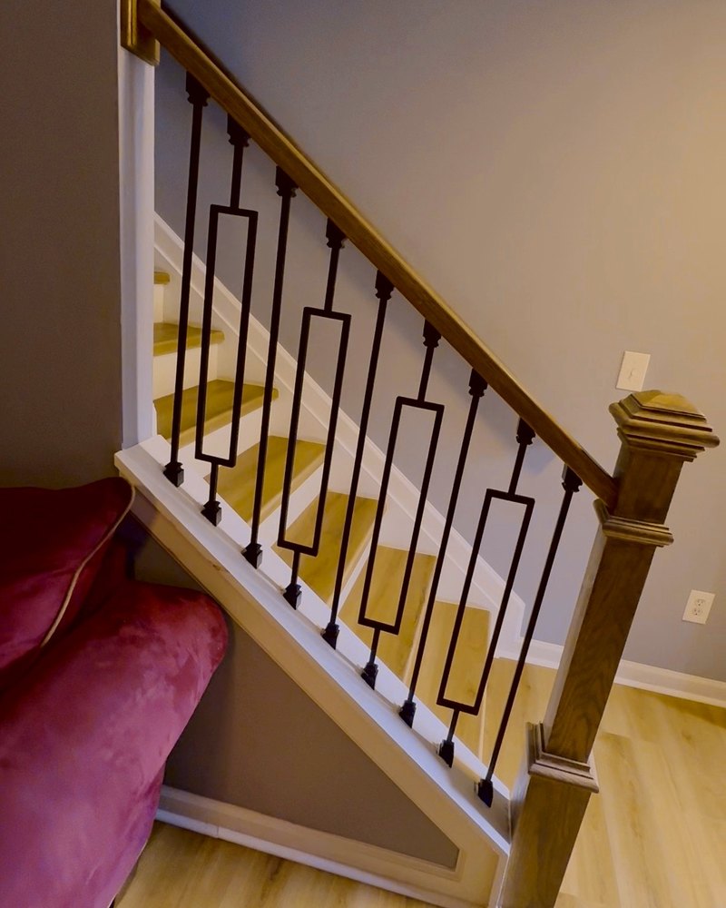 New staircase railing installed by iProStep in Lawrenceville