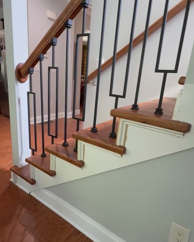 New staircase railing installed by iProStep in Mableton