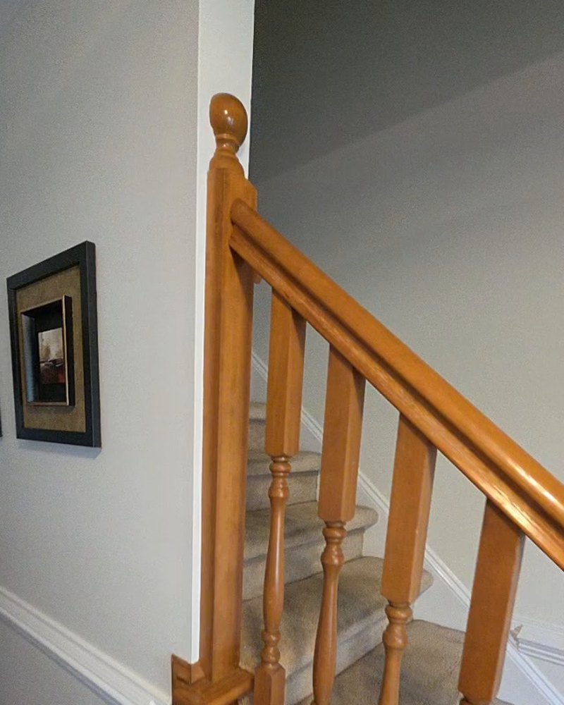 Staircase railing before in Snellville