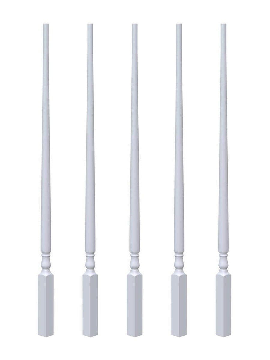 Tapered Pin-Top Wood Baluster – Primed White by iProStep