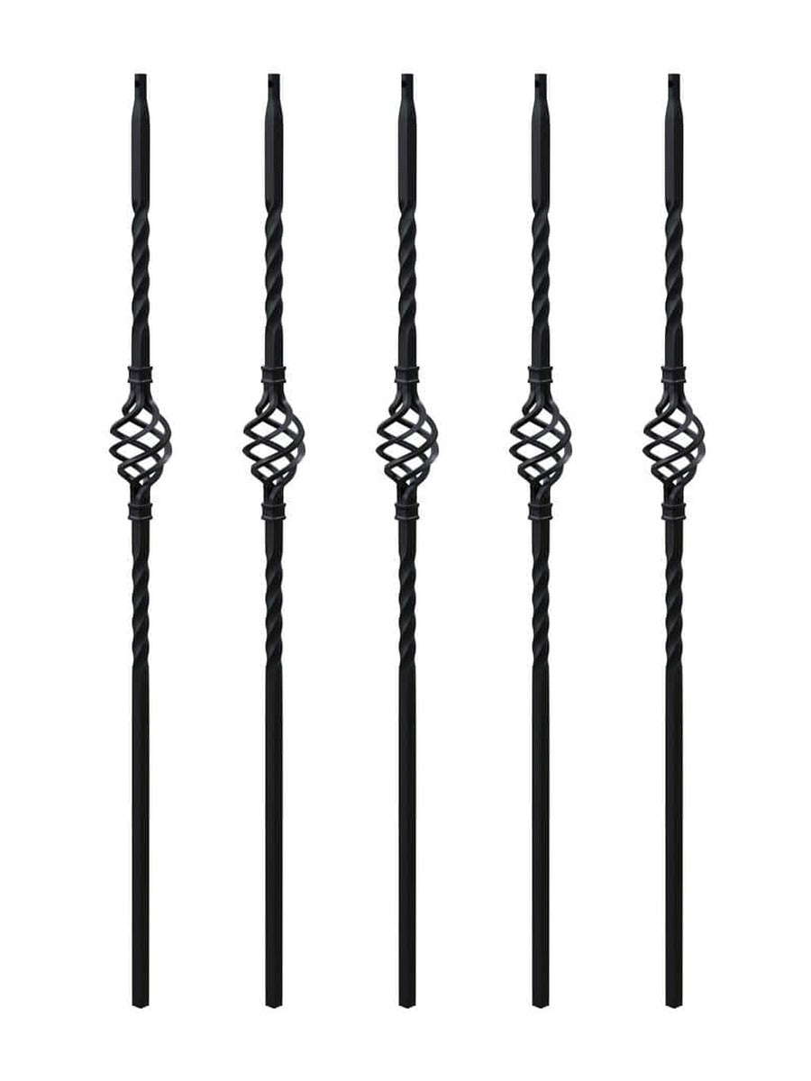 Single Basket Iron Baluster – Twisted Bar by iProStep