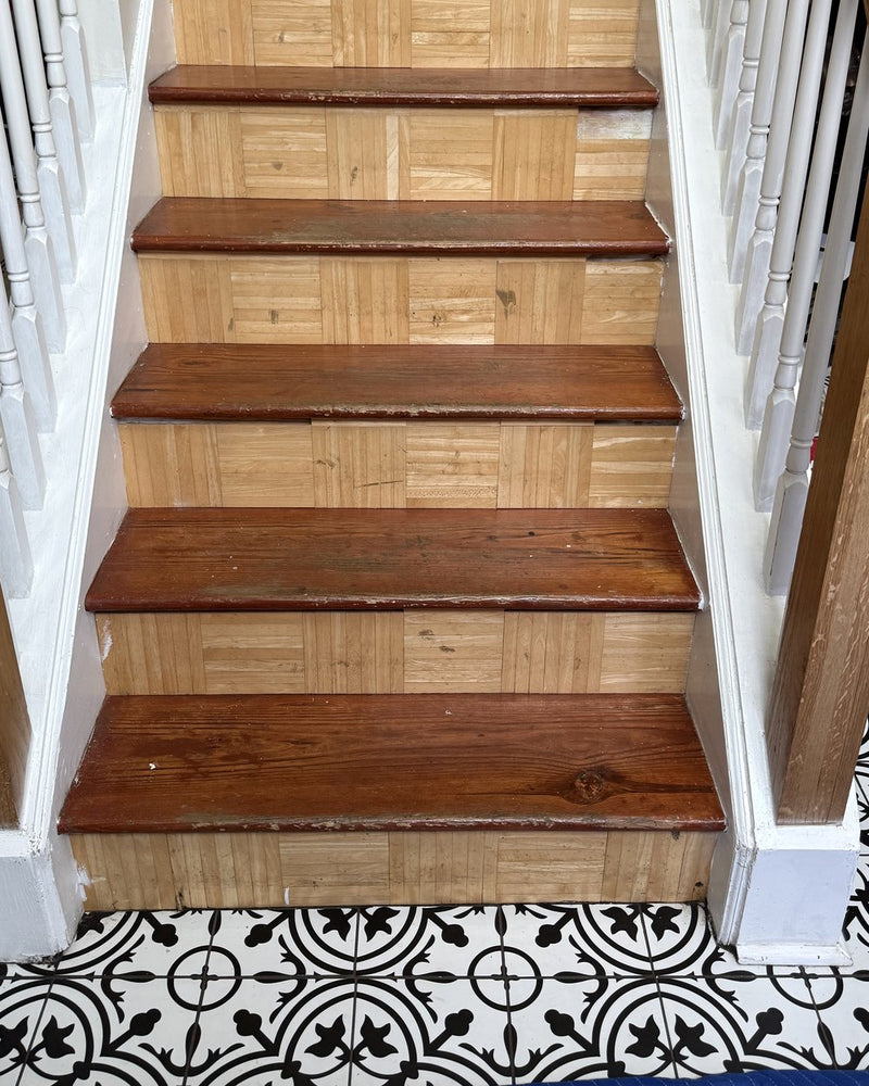 Staircase before refresh, Lawrenceville, GA