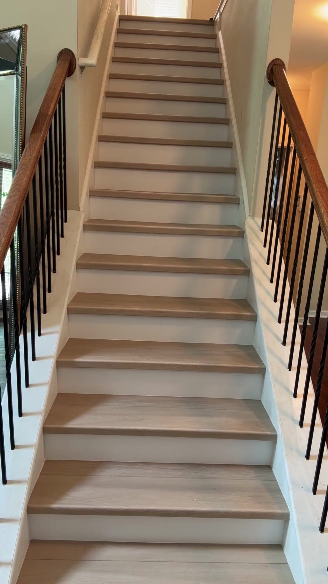 Staircase with new treads and risers