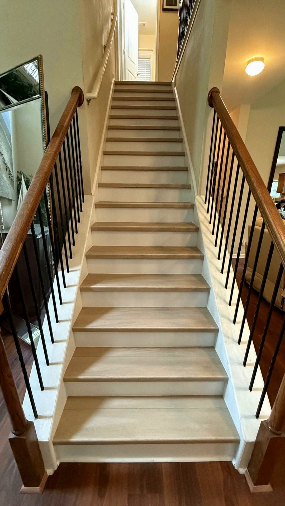 Valinna NYF wood-look SPC by Lexi, installed stairs and hallway video